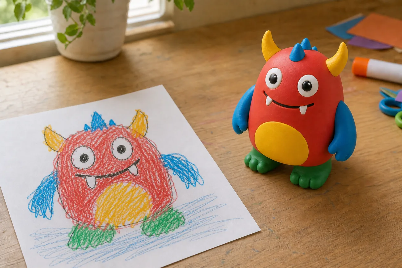 A child's drawing turned into a custom 3D printed model